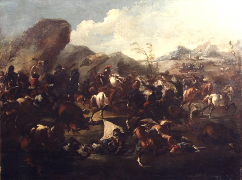 Francesco Maria Raineri Battle among Christians and Turks. Oil-painting, oil painting picture